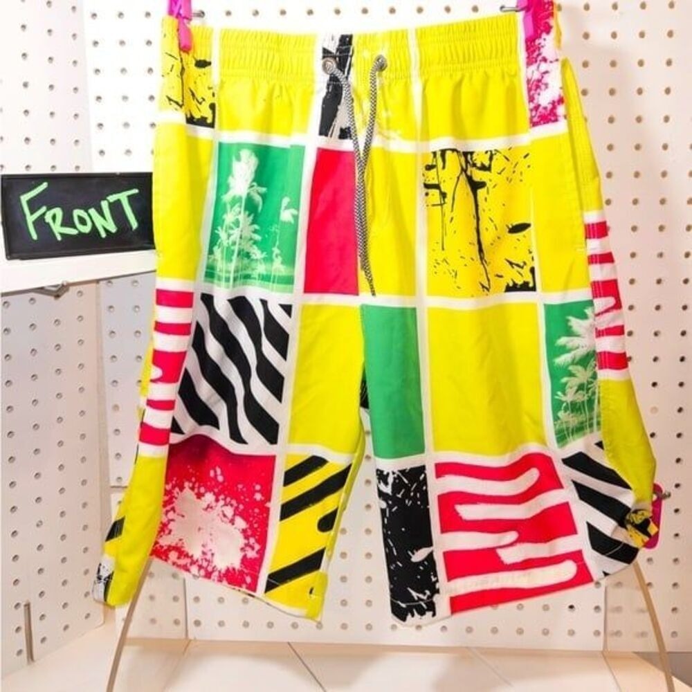 Amazon Men's Swim Shorts - Neon, Loud and Fun! Large NWOT - Picture 6 of 6